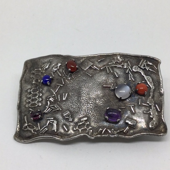 Vintage Accessories - SOLDSterling Artist Made One of a Kind Belt Buckle